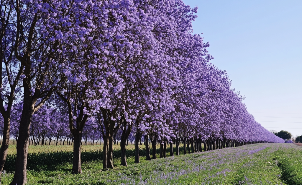 Raskeuze - Paulownia bomen in bloei